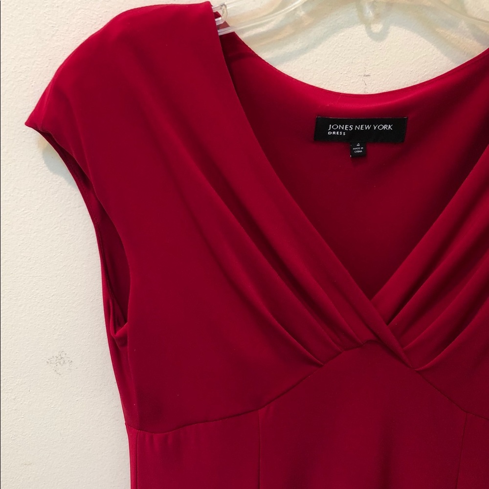 Red Knit Jones New York Dress - Picture 2 of 7